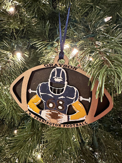 🏈✨ Custom Football Ornament ✨🎄